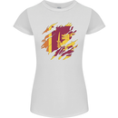 Torn Sri Lankan Flag Sri Lanka Day Football Womens Petite Cut T-Shirt White