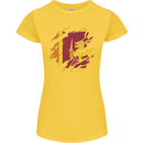 Torn Sri Lankan Flag Sri Lanka Day Football Womens Petite Cut T-Shirt Yellow