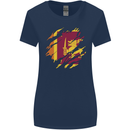 Torn Sri Lankan Flag Sri Lanka Day Football Womens Wider Cut T-Shirt Navy Blue