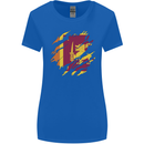 Torn Sri Lankan Flag Sri Lanka Day Football Womens Wider Cut T-Shirt Royal Blue