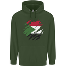 Torn Sudan Flag Sudanese Day Football Childrens Kids Hoodie Forest Green