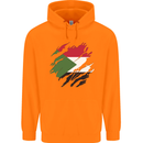 Torn Sudan Flag Sudanese Day Football Childrens Kids Hoodie Orange
