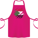Torn Sudan Flag Sudanese Day Football Cotton Apron 100% Organic Pink