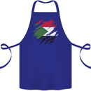 Torn Sudan Flag Sudanese Day Football Cotton Apron 100% Organic Royal Blue