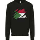 Torn Sudan Flag Sudanese Day Football Kids Sweatshirt Jumper Black