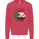 Torn Sudan Flag Sudanese Day Football Kids Sweatshirt Jumper Heliconia