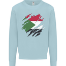 Torn Sudan Flag Sudanese Day Football Kids Sweatshirt Jumper Light Blue