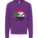 Torn Sudan Flag Sudanese Day Football Kids Sweatshirt Jumper Purple