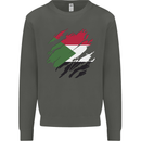 Torn Sudan Flag Sudanese Day Football Kids Sweatshirt Jumper Storm Grey