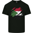 Torn Sudan Flag Sudanese Day Football Kids T-Shirt Childrens Black
