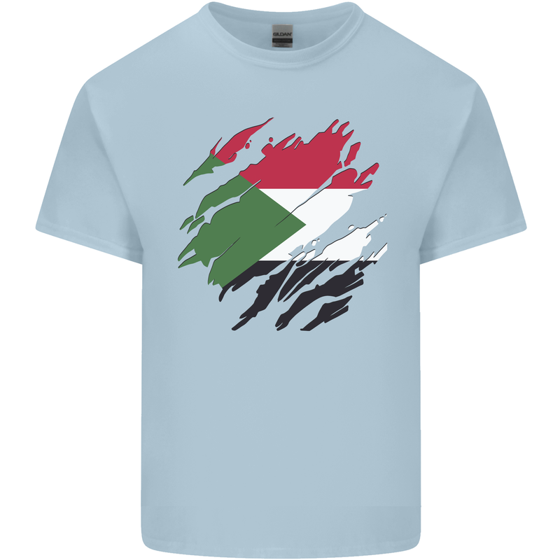 Torn Sudan Flag Sudanese Day Football Kids T-Shirt Childrens Light Blue