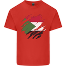 Torn Sudan Flag Sudanese Day Football Kids T-Shirt Childrens Red