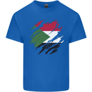 Torn Sudan Flag Sudanese Day Football Kids T-Shirt Childrens Royal Blue