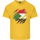Torn Sudan Flag Sudanese Day Football Kids T-Shirt Childrens Yellow