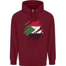 Torn Sudan Flag Sudanese Day Football Mens 80% Cotton Hoodie Maroon