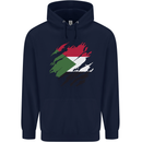 Torn Sudan Flag Sudanese Day Football Mens 80% Cotton Hoodie Navy Blue