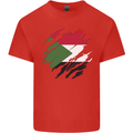 Torn Sudan Flag Sudanese Day Football Mens Cotton T-Shirt Tee Top Red