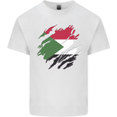 Torn Sudan Flag Sudanese Day Football Mens Cotton T-Shirt Tee Top White