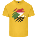 Torn Sudan Flag Sudanese Day Football Mens Cotton T-Shirt Tee Top Yellow