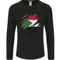 Torn Sudan Flag Sudanese Day Football Mens Long Sleeve T-Shirt Black