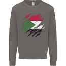 Torn Sudan Flag Sudanese Day Football Mens Sweatshirt Jumper Charcoal
