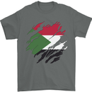 Torn Sudan Flag Sudanese Day Football Mens T-Shirt 100% Cotton Charcoal