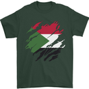 Torn Sudan Flag Sudanese Day Football Mens T-Shirt 100% Cotton Forest Green