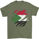 Torn Sudan Flag Sudanese Day Football Mens T-Shirt 100% Cotton Military Green