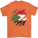 Torn Sudan Flag Sudanese Day Football Mens T-Shirt 100% Cotton Orange