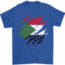 Torn Sudan Flag Sudanese Day Football Mens T-Shirt 100% Cotton Royal Blue