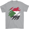 Torn Sudan Flag Sudanese Day Football Mens T-Shirt 100% Cotton Sports Grey