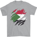 Torn Sudan Flag Sudanese Day Football Mens T-Shirt 100% Cotton Sports Grey