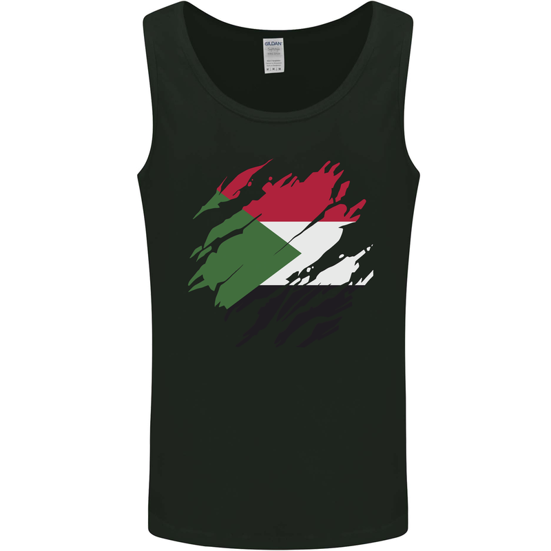 Torn Sudan Flag Sudanese Day Football Mens Vest Tank Top Black
