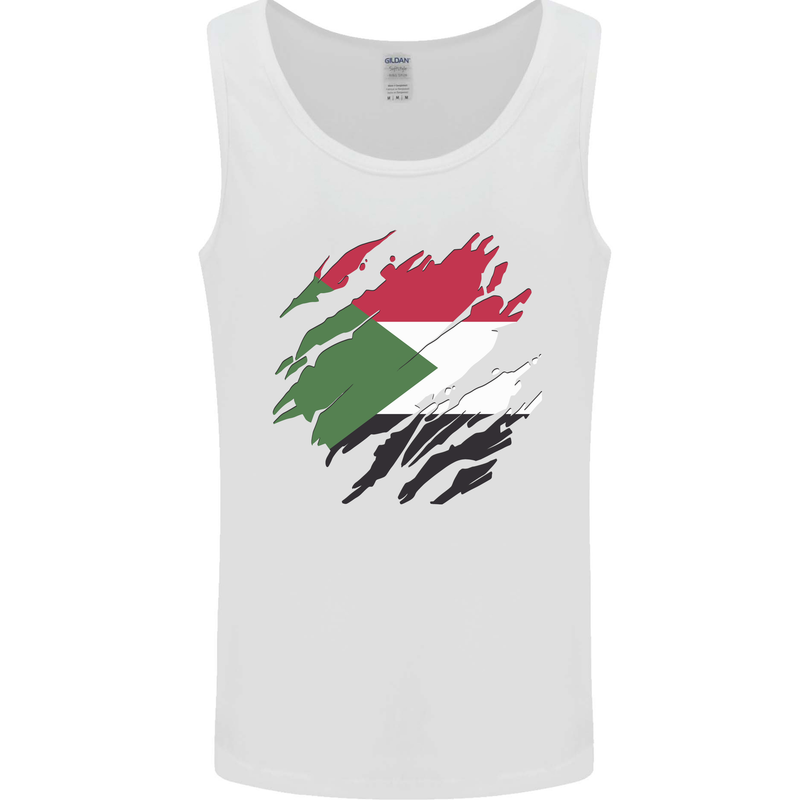 Torn Sudan Flag Sudanese Day Football Mens Vest Tank Top White