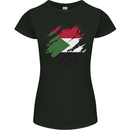 Torn Sudan Flag Sudanese Day Football Womens Petite Cut T-Shirt Black
