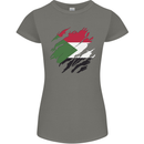Torn Sudan Flag Sudanese Day Football Womens Petite Cut T-Shirt Charcoal