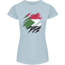 Torn Sudan Flag Sudanese Day Football Womens Petite Cut T-Shirt Light Blue