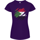 Torn Sudan Flag Sudanese Day Football Womens Petite Cut T-Shirt Purple