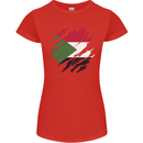 Torn Sudan Flag Sudanese Day Football Womens Petite Cut T-Shirt Red
