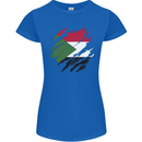 Torn Sudan Flag Sudanese Day Football Womens Petite Cut T-Shirt Royal Blue