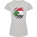Torn Sudan Flag Sudanese Day Football Womens Petite Cut T-Shirt Sports Grey