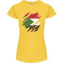 Torn Sudan Flag Sudanese Day Football Womens Petite Cut T-Shirt Yellow