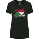 Torn Sudan Flag Sudanese Day Football Womens Wider Cut T-Shirt Black