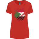 Torn Sudan Flag Sudanese Day Football Womens Wider Cut T-Shirt Red