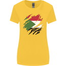 Torn Sudan Flag Sudanese Day Football Womens Wider Cut T-Shirt Yellow