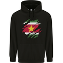 Torn Suriname Flag Suriname Day Football Childrens Kids Hoodie Black
