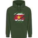 Torn Suriname Flag Suriname Day Football Childrens Kids Hoodie Forest Green