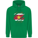 Torn Suriname Flag Suriname Day Football Childrens Kids Hoodie Irish Green