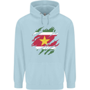 Torn Suriname Flag Suriname Day Football Childrens Kids Hoodie Light Blue