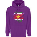 Torn Suriname Flag Suriname Day Football Childrens Kids Hoodie Purple